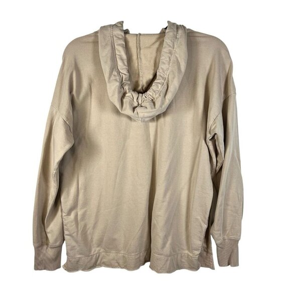 Aerie Oversized Hoodie Sweatshirt Tan Wide Drawstring Relaxed Fit Comfy Size S - Picture 2 of 8